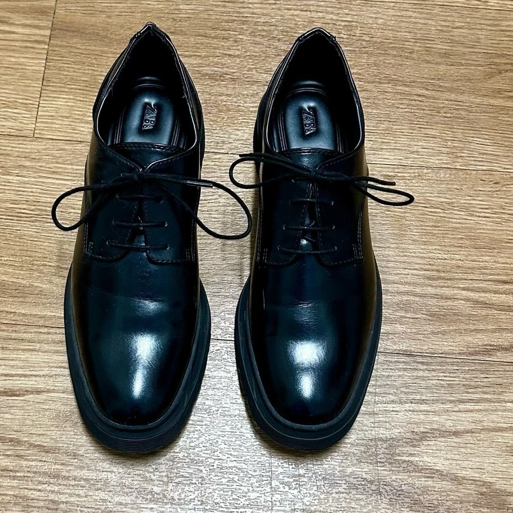 Zara chunky platform Derby shoes